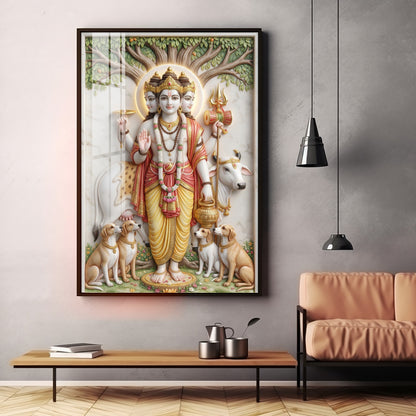 Adi-Guru Dattatreya Premium Acrylic Vertical Wall Art