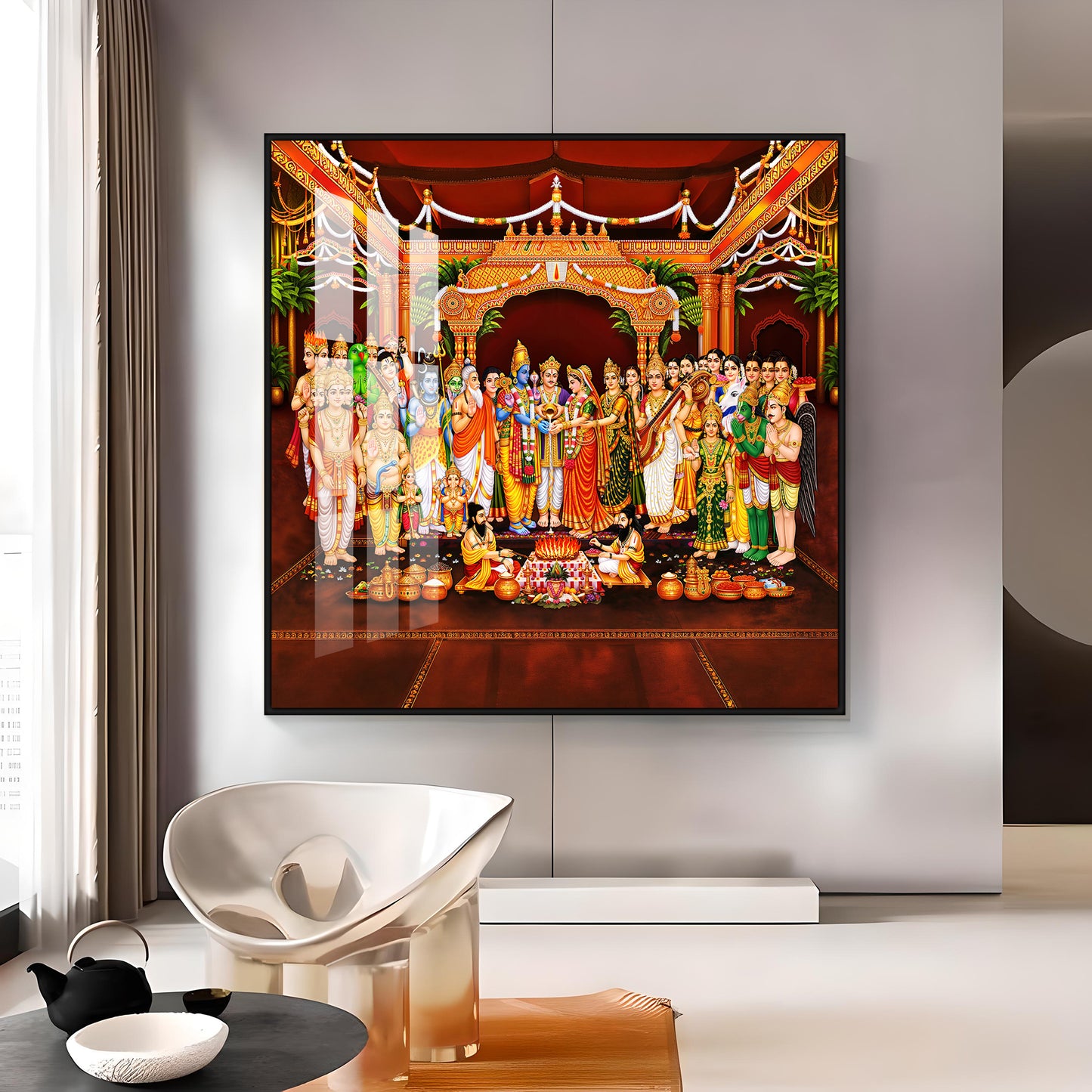 Srinivasa Kalyanam Premium Acrylic Square Wall Art