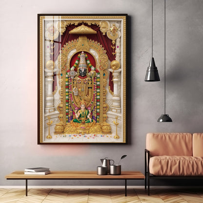 Divine Wisdom Venkateswara Premium Acrylic Vertical Wall Art