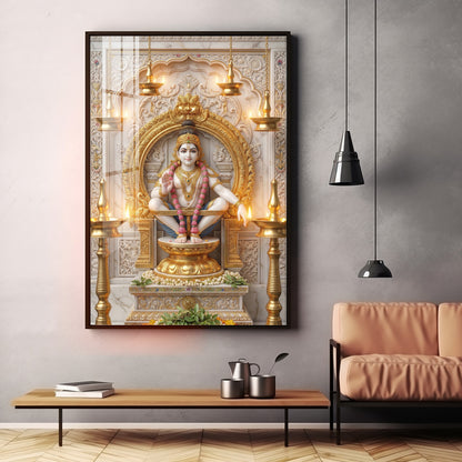 Deity Lord Ayyappan Premium Acrylic Vertical Wall Art