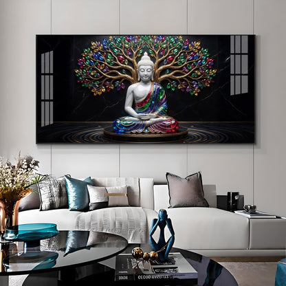 Enlightened Grove Tree Buddha Premium Acrylic Horizontal Wall Art