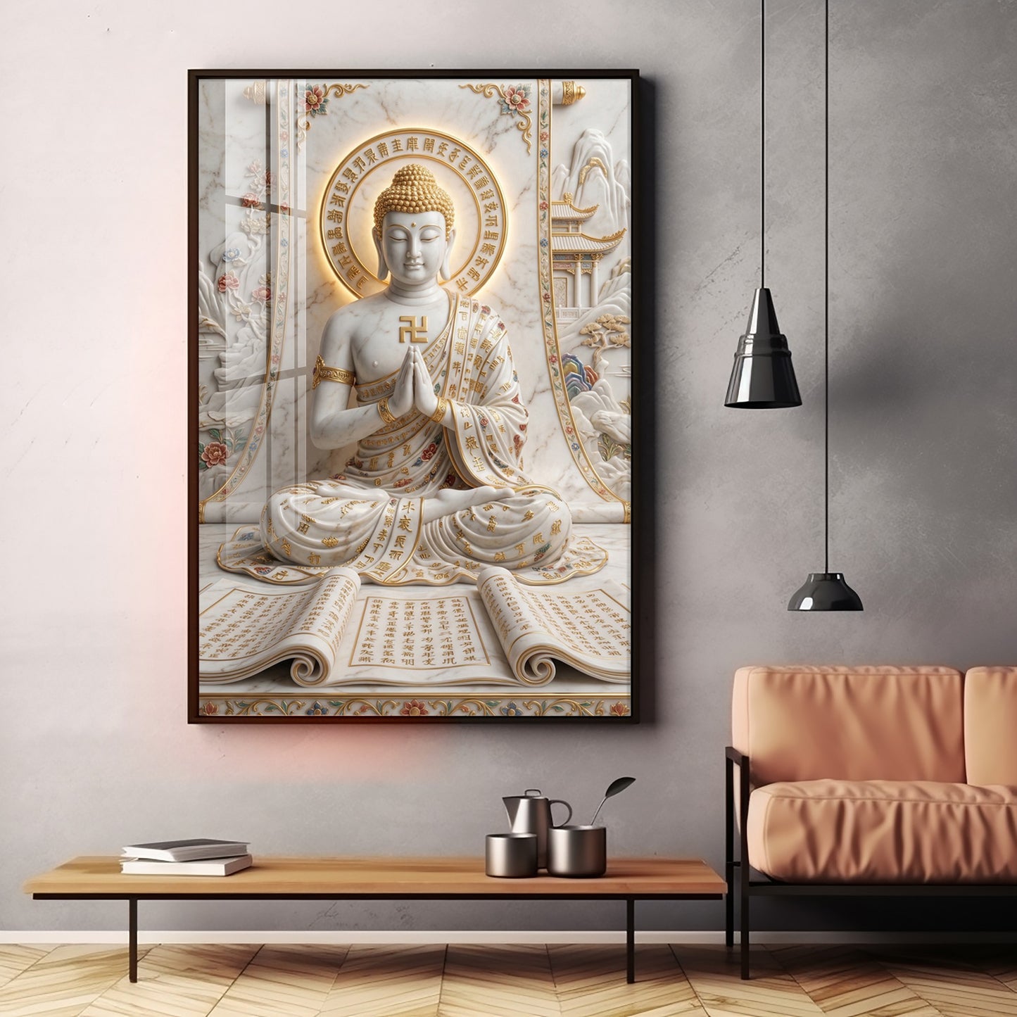 Lord Hanuman And Shivji Premium Acrylic Vertical Wall Art (Copy)