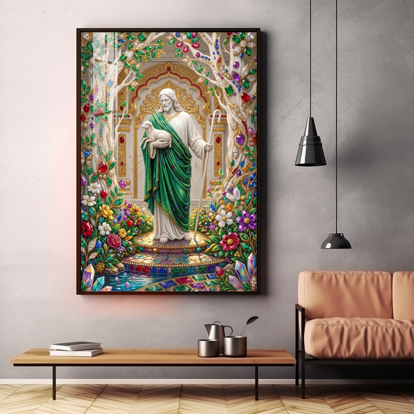 Depicts Jesus Premium Acrylic Vertical Wall Art