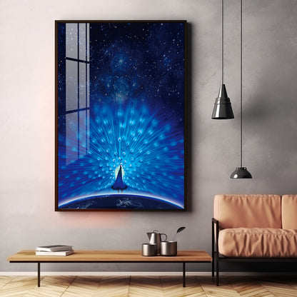 Mystic Peacock Premium Acrylic Vertical Wall Art