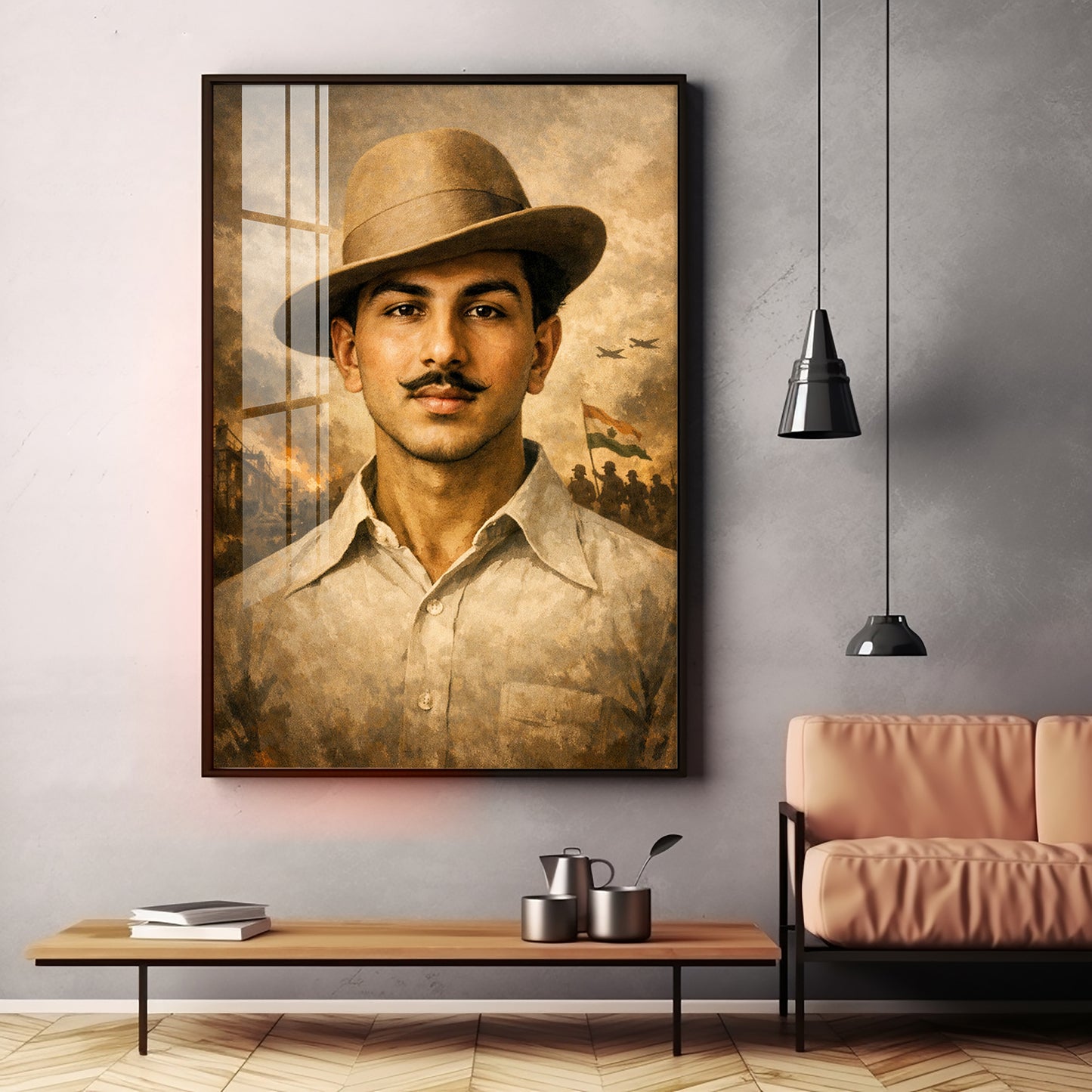 Shaheed Bhagat Singh Premium Acrylic Vertical Wall Art