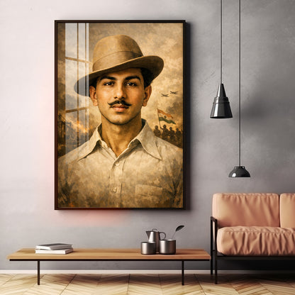 Shaheed Bhagat Singh Premium Acrylic Vertical Wall Art