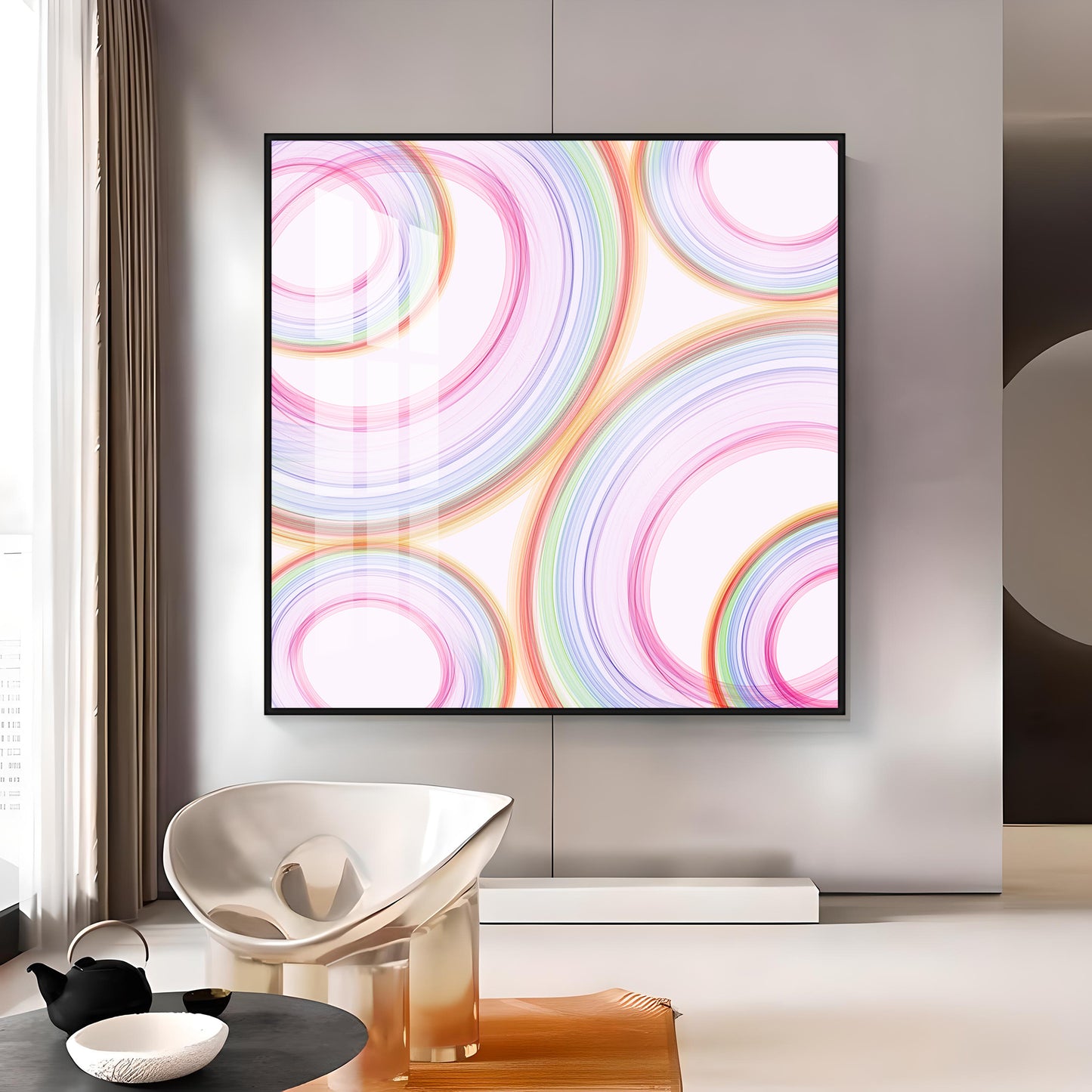 Colorful Radial Motion Effect Premium Acrylic Square Wall Art