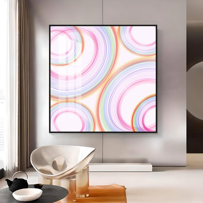 Colorful Radial Motion Effect Premium Acrylic Square Wall Art