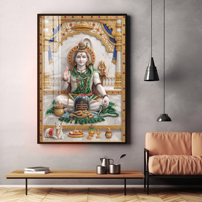 Lord Shiv Shankar Premium Acrylic Vertical Wall Art