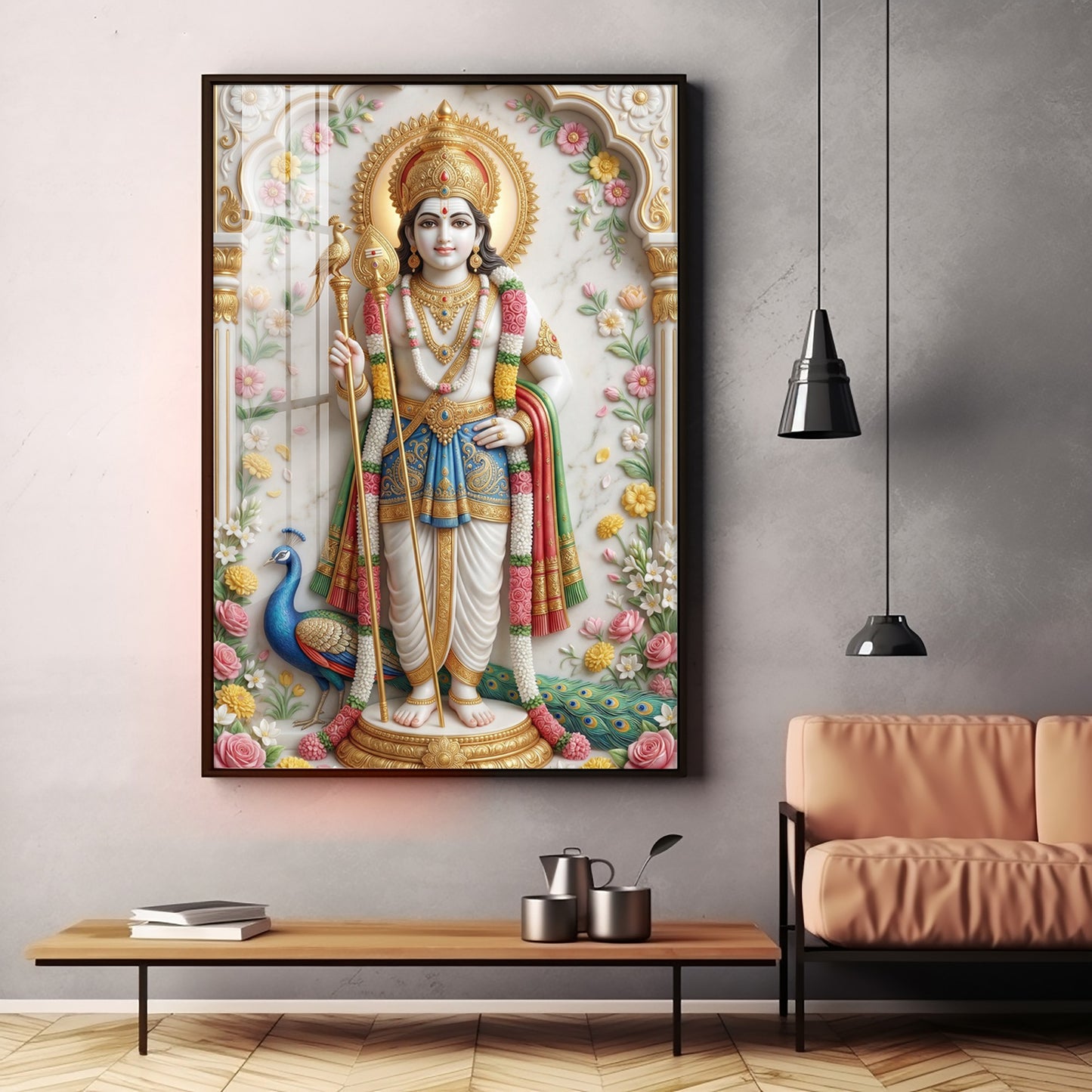 Murugan Premium Acrylic Vertical Wall Art
