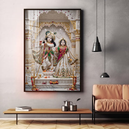 Grace Of Radha Krishna Love Premium Acrylic Vertical Wall Art