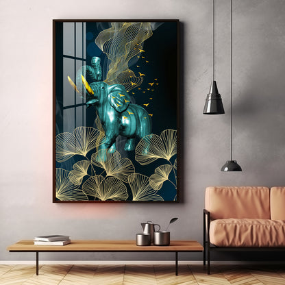 Blue Elephant Premium Acrylic Vertical Wall Art