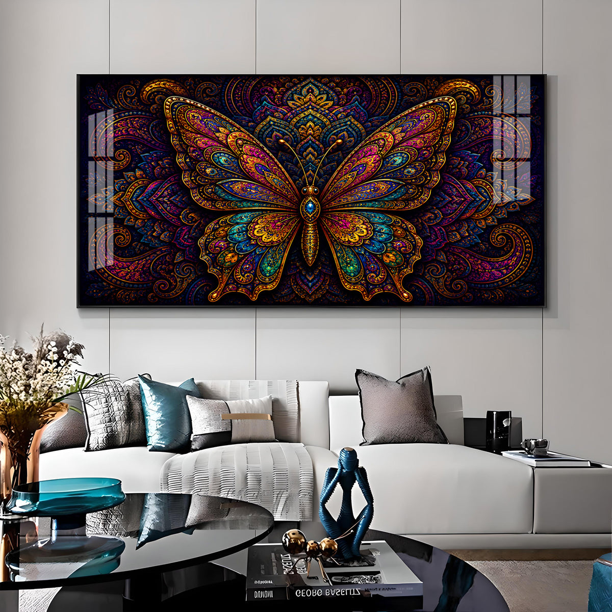 Mandala Butterfly Premium Acrylic Horizontal Wall Art