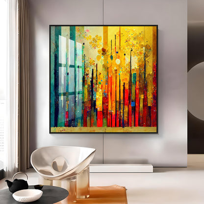 Multi Color Abstract Art Premium Acrylic Square Wall Art