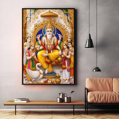 Divine Lord Vishwakarma Premium Acrylic Vertical Wall Art