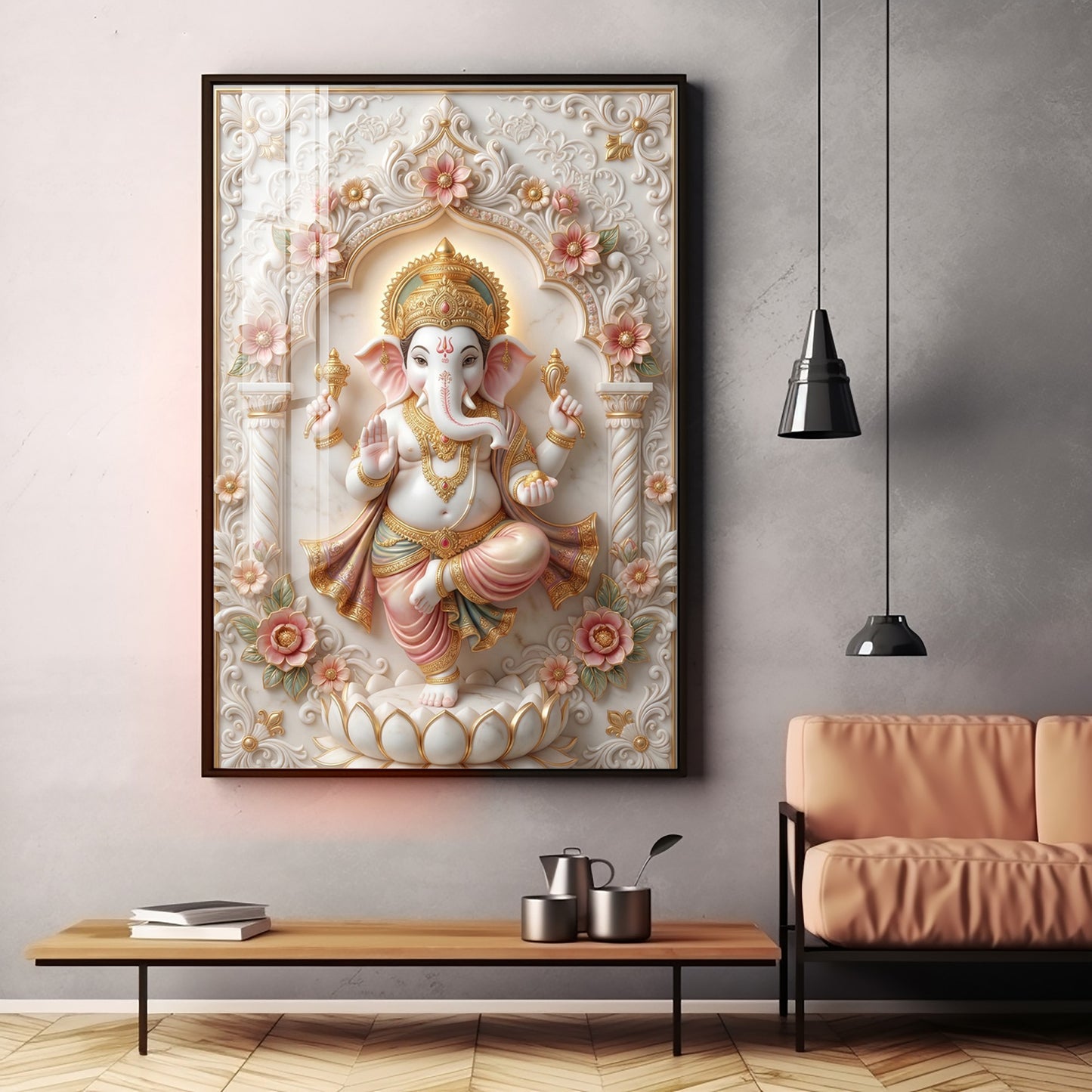Bhagwan Ganesh ji Premium Acrylic Vertical Wall Art