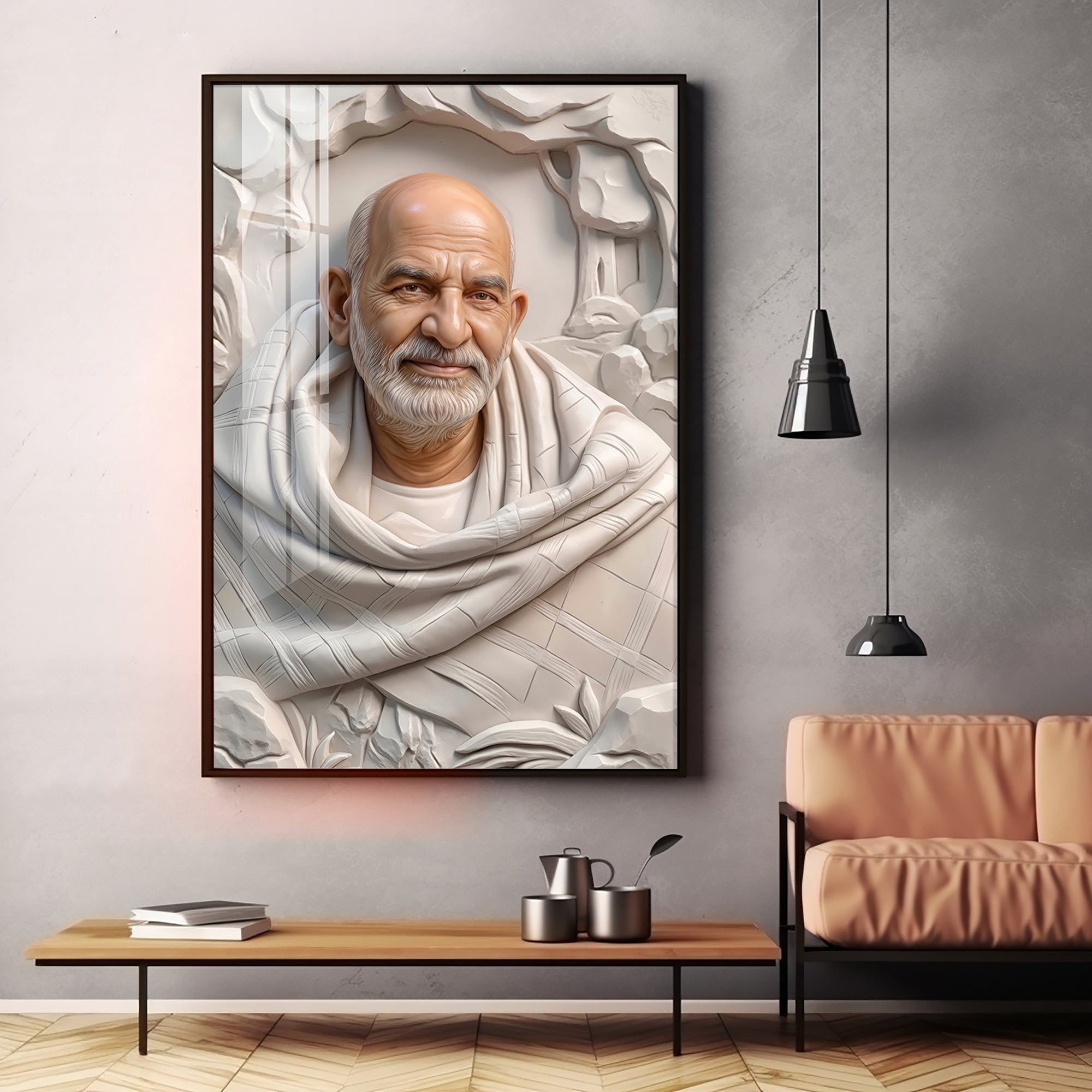 Neem Karoli Baba Ji Premium Acrylic Vertical Wall Art