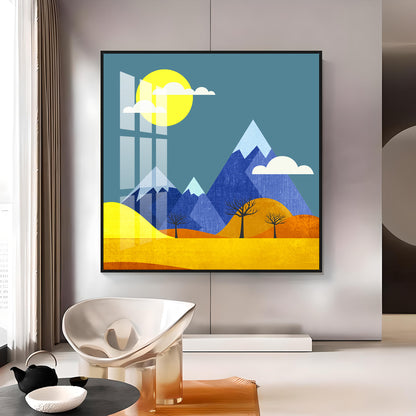 Colorful Flat Illustration Premium Acrylic Square Wall Art