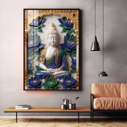 Radiance of Inner Peace of Buddha Premium Acrylic Vertical Wall Art