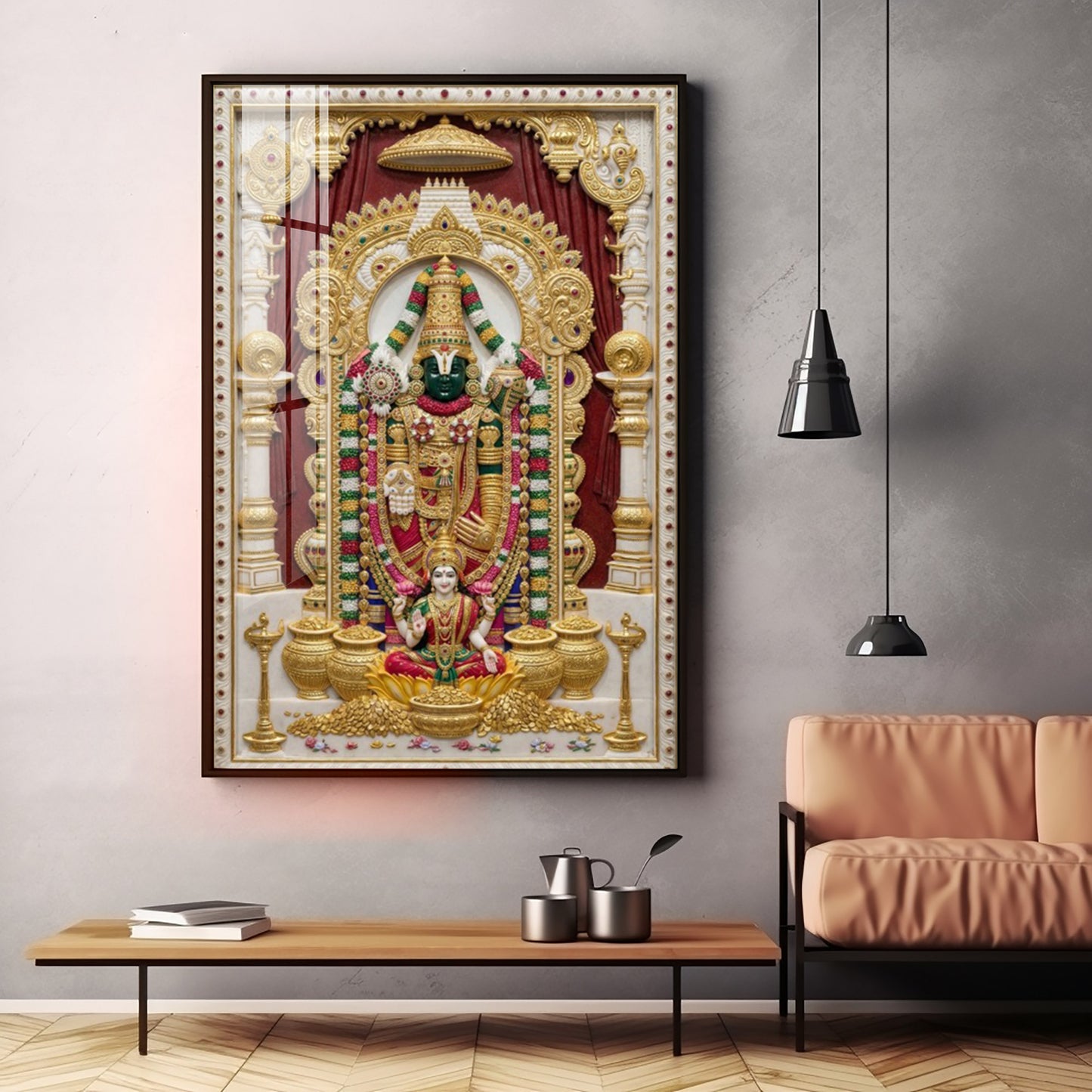 Balaji Lakshmi Tanjore Premium Acrylic Vertical Wall Art