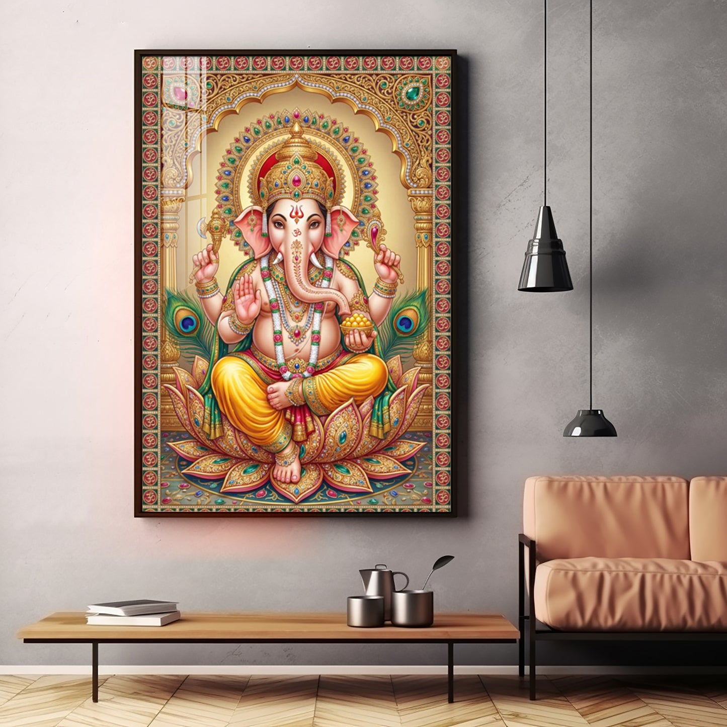 God Ganpati Ji Premium Acrylic Vertical Wall Art