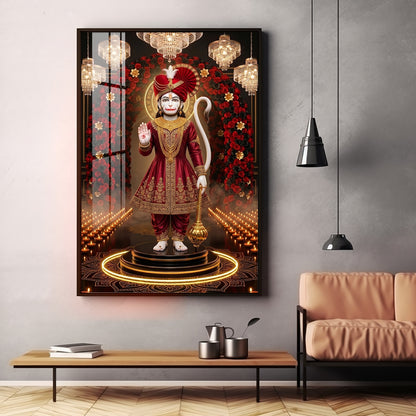 Lord Bajrangbali Premium Acrylic Vertical Wall Art