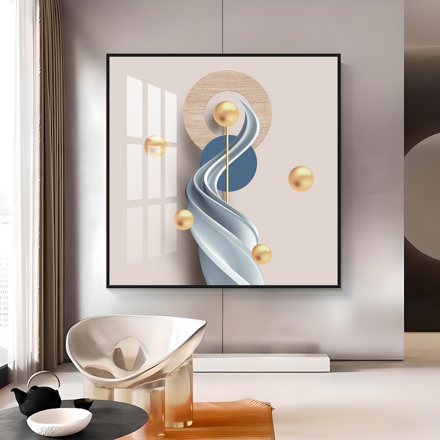 Modern Minimalist Geometric Premium Acrylic Square Wall Art