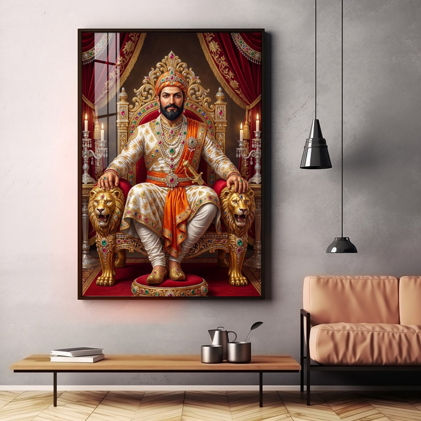 Chhatrapati Shivaji Maharaj Premium Acrylic Vertical Wall Art