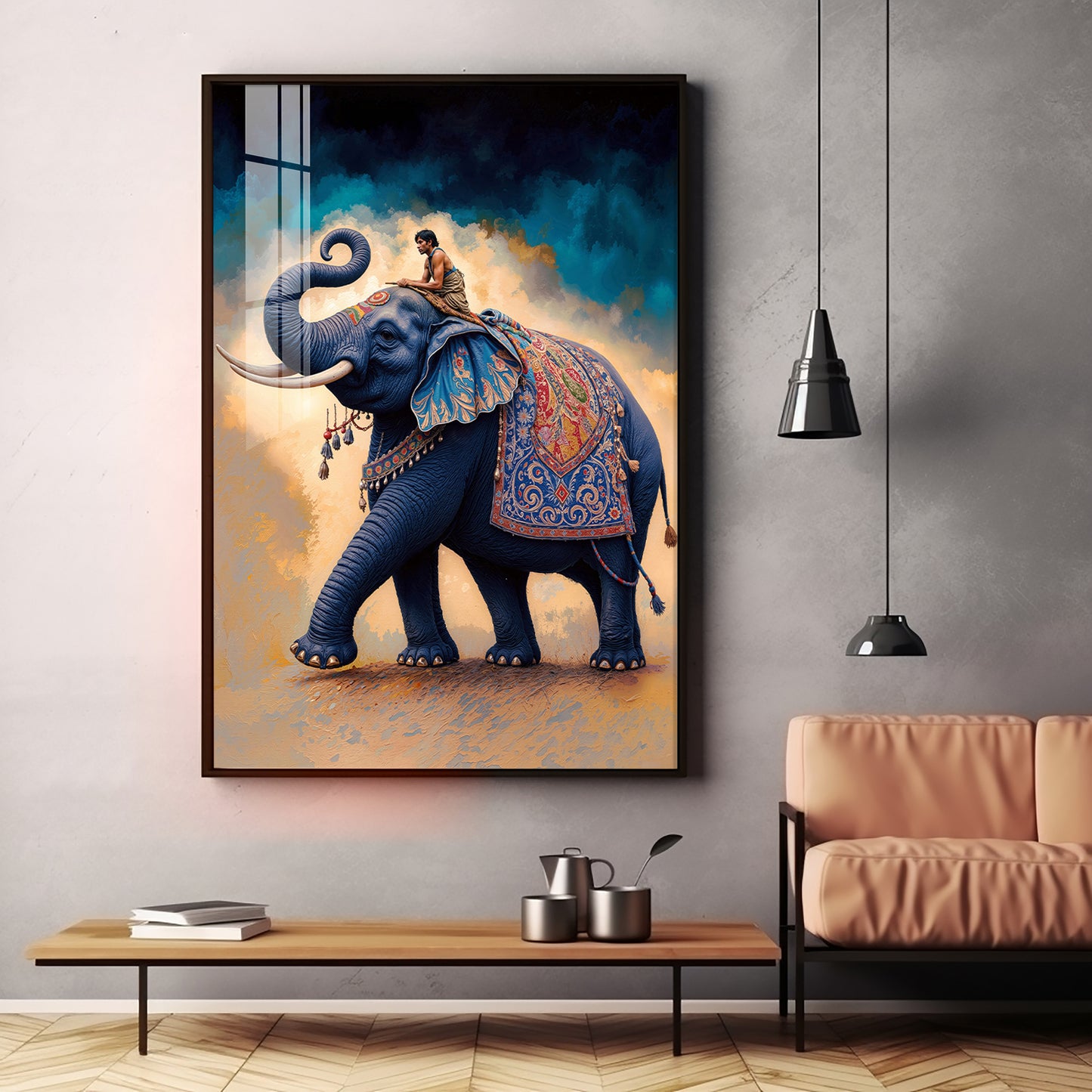 Decorated Asian Elephant Premium Acrylic Wall Art