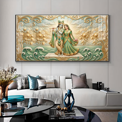 Divine Goddess Radha Krishna Premium Acrylic Horizontal Wall Art