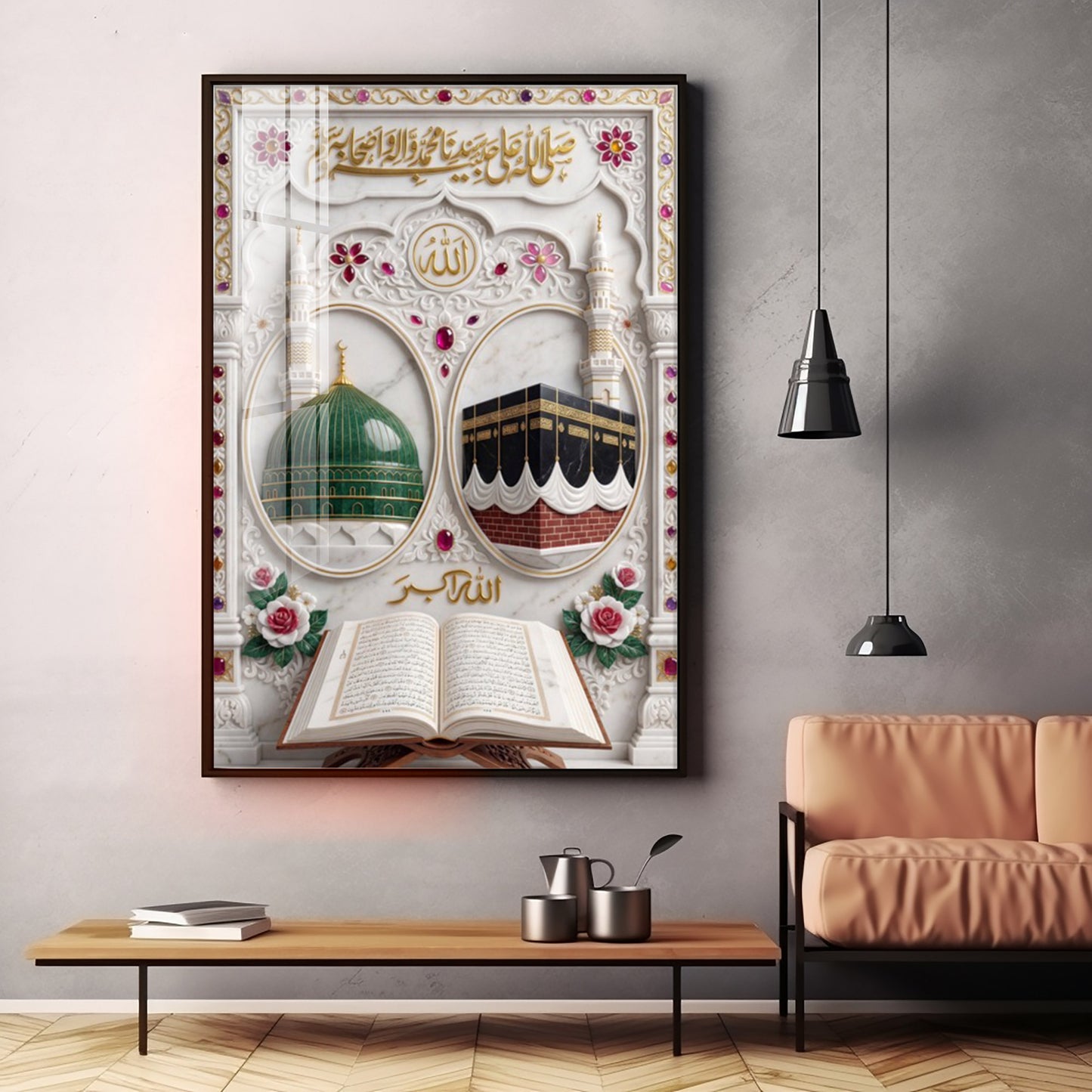 The Kaaba and The Mosque Premium Acrylic Vertical Wall Art
