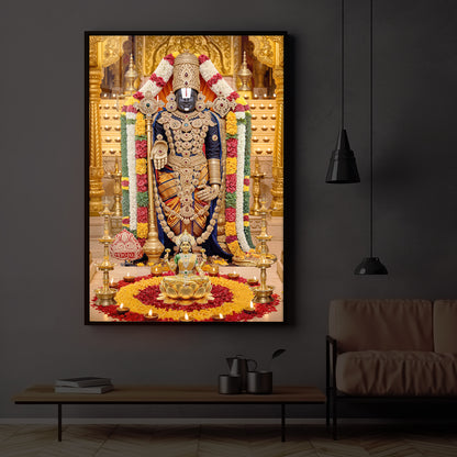 Tirupati Balaji Modern Luxury Backlight Vertical Wall Art
