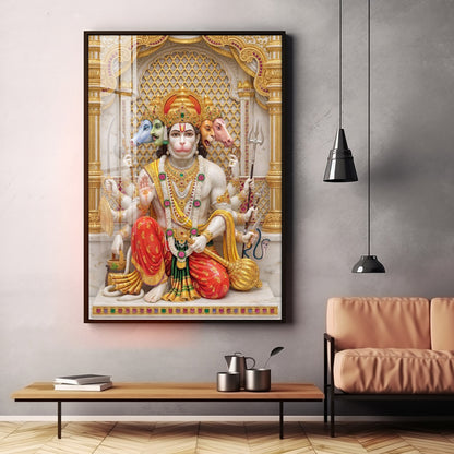 Eternal Blessings Of Bajarang Bali Premium Acrylic Vertical Wall Art