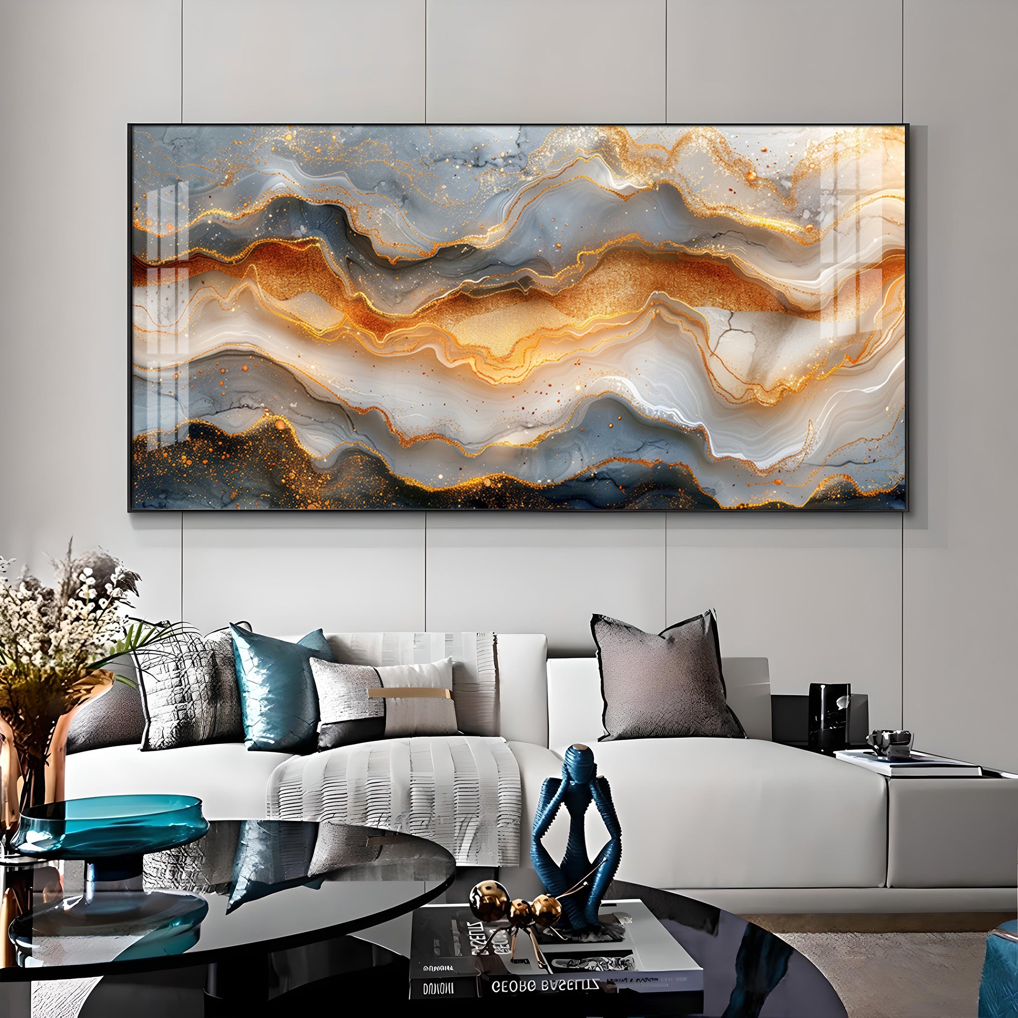 Marbled Veins Premium Acrylic Horizontal Wall Art