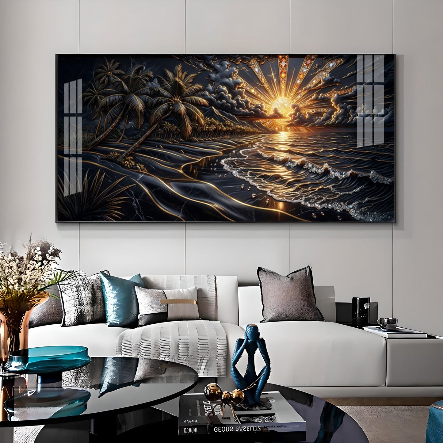 Ocean Glow Sunset Premium Acrylic Horizontal Wall Art