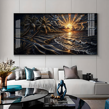 Ocean Glow Sunset Premium Acrylic Horizontal Wall Art