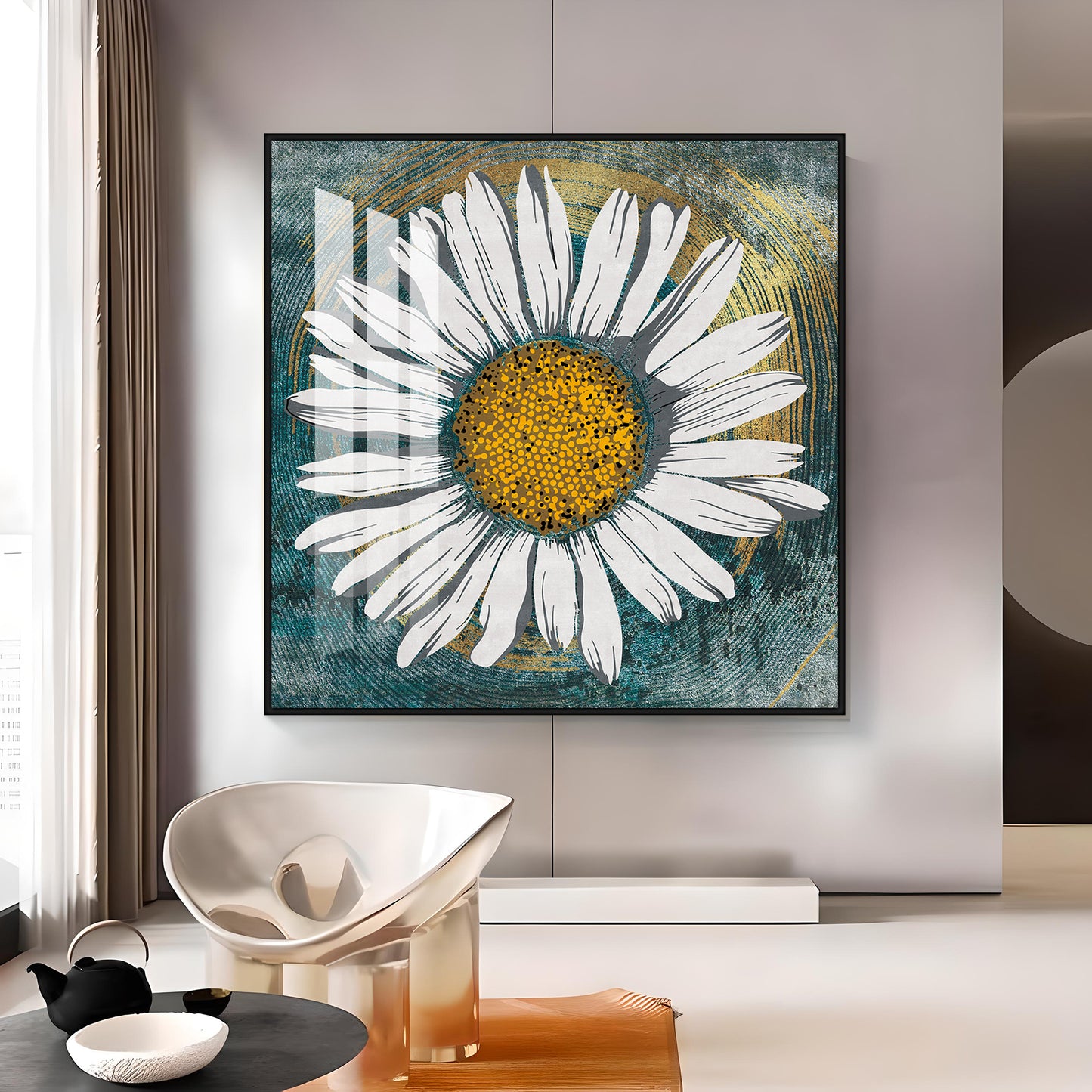 Tranquil Daisy Premium Acrylic Square Wall Art