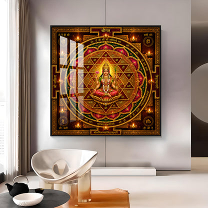 Shri Lalita Tripura Sundari Yantra Premium Acrylic Square Wall Art