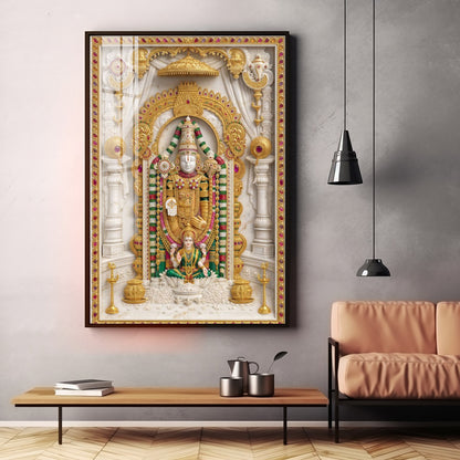 Divine Blessing Of Venkateswara Premium Acrylic Vertical Wall Art
