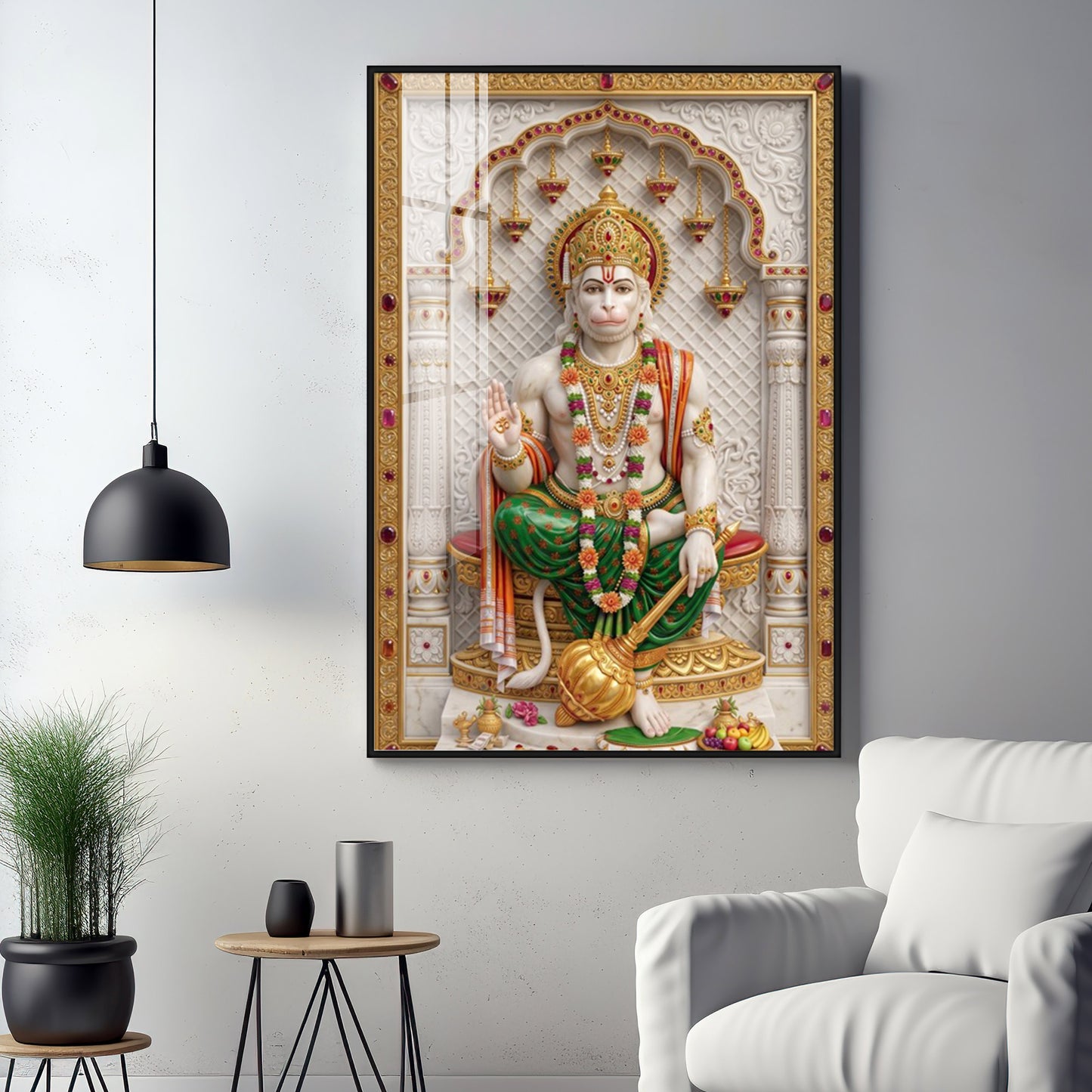 Lord Sankat Mochan Hanuman Premium Acrylic Vertical Wall Art