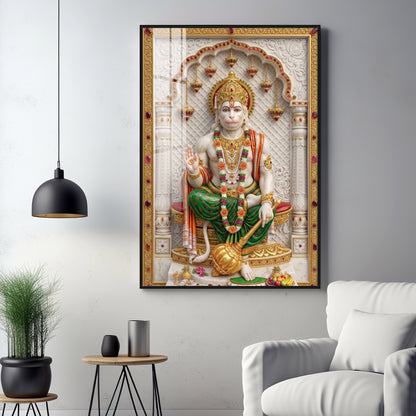 Lord Sankat Mochan Hanuman Premium Acrylic Vertical Wall Art