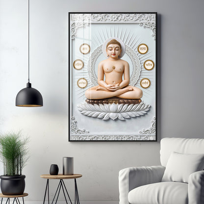 God Mahavir Jain Premium Acrylic Vertical Wall Art