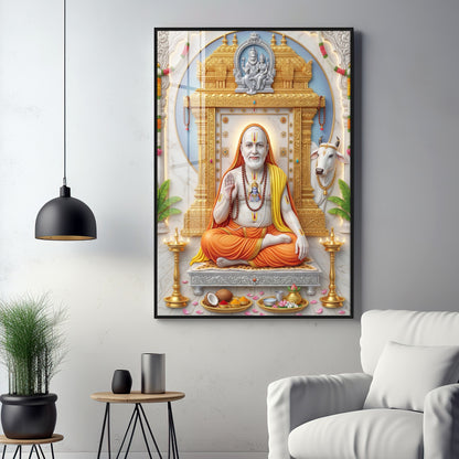 Sri Raghavendra Swamy Ji Premium Acrylic Vertical Wall Art