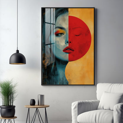 Abstract Serenity Modern Woman Premium Acrylic Vertical Wall Art