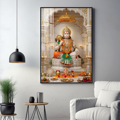 Hindu Deity Hanuman Premium Acrylic Vertical Wall Art