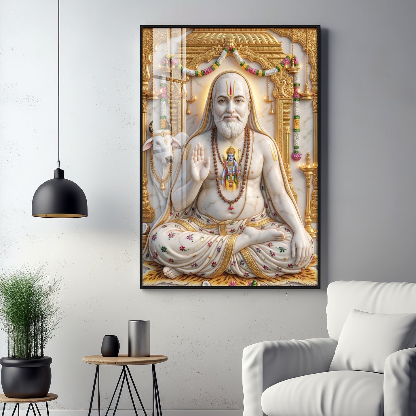 Sri Guru Raghavendra Swamy Premium Acrylic Vertical Wall Art