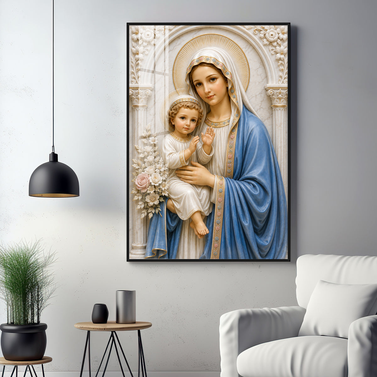 Divine Mother Mary Premium Acrylic Vertical Wall Art