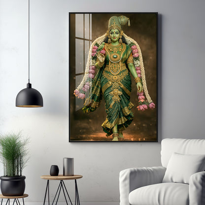 Goddess Meenakshi Blessing Premium Acrylic Vertical Wall Art