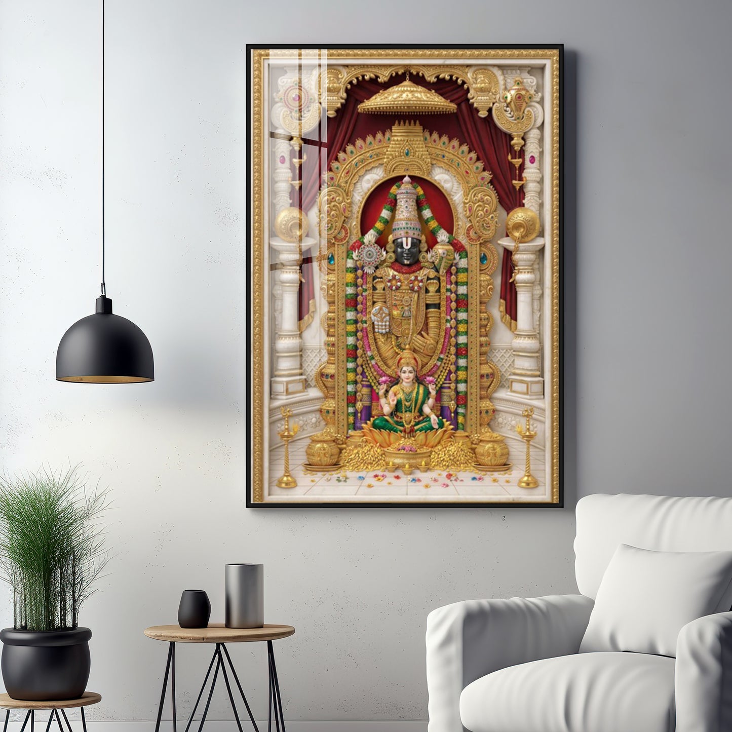 Divine Wisdom Venkateswara Premium Acrylic Vertical Wall Art