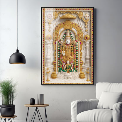 Divine Blessing Of Venkateswara Premium Acrylic Vertical Wall Art